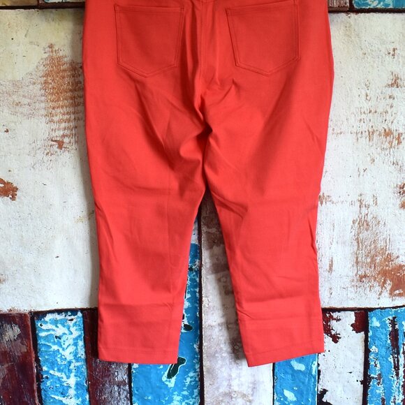 Women's Time And Tru Jegging Capri Fitted Stretch Pants 3XLARGE Orange NEW - Picture 5 of 8